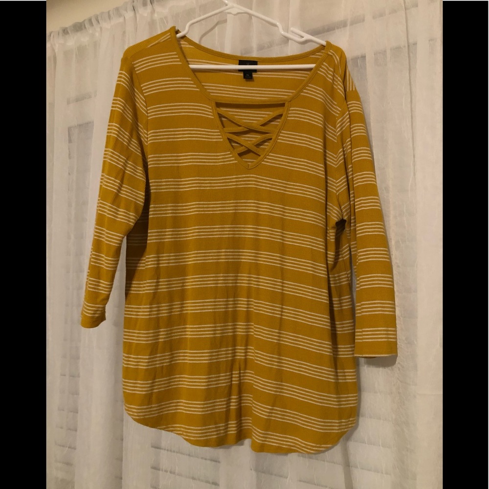 Mustard color quarter sleeve shirt